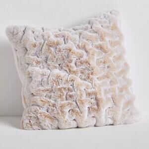 Anthropologie Luxe Sculpted Faux-Fur Pillow – Pearl 2 Available Discontinued NWT